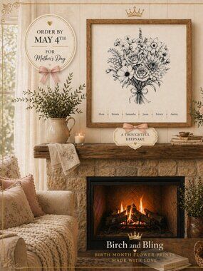 NEW Birth Month Flower Art Print – Meaningful Gift for Mom (8x10 Physical Print)